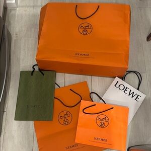 designer shopping bags x 5